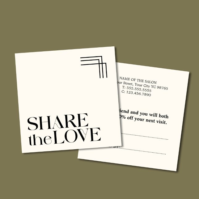 Einfache Schwarz-weiße Referenzkarte für Elegant B Empfehlungskarte (Von Creator hochgeladen)