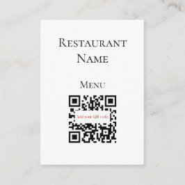 Einfache Schwarz-weiße Restaurant QR Code Menü Car