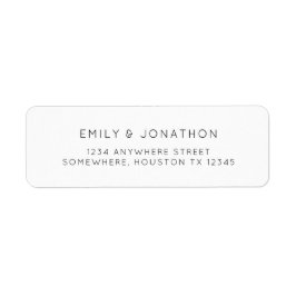 Einfache Schwarz-weiße Rücksendeadresse