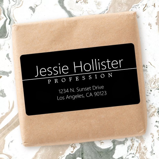 Einfache Schwarz-weiße Rücksendeadresse (Von Creator hochgeladen)