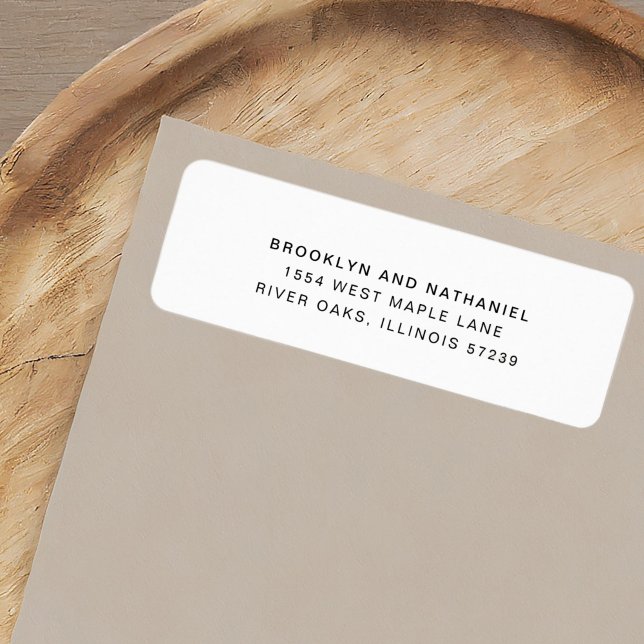 Einfache Schwarz-weiße Rücksendeadresse (Von Creator hochgeladen)