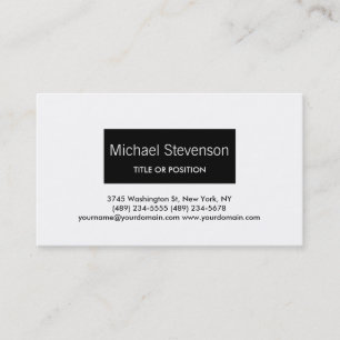 Einfache Schwarz-weiße Schlichte Geschäftskarte Visitenkarte