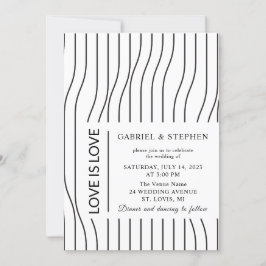 Einfache schwarz-weiße Streifen. Moderne Homosexue Einladung