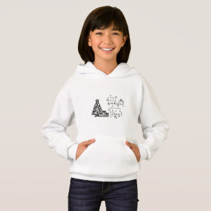 Einfache Schwarz-weiße Weihnachtsbaumen Zitat Ho Hoodie