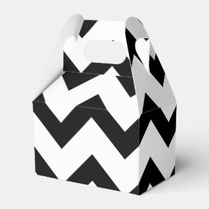 Einfache Schwarz-weiße Zickzack Musterlinien im Re Geschenkschachtel