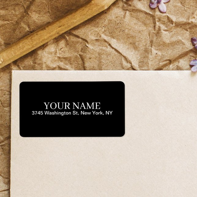 Einfache schwarze Benutzerdefiniert Hinzufügen ein Adressaufkleber (Von Creator hochgeladen)