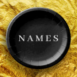 Einfache schwarze Benutzerdefiniert Hinzufügen ein Pappteller<br><div class="desc">Einfache schwarze Benutzerdefiniert Fügen Sie Ihren Namen Elegant Design für jedermann.</div>
