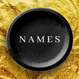 Einfache schwarze Benutzerdefiniert Hinzufügen ein Pappteller