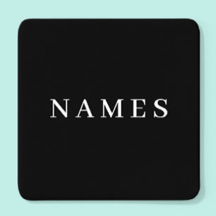 Einfache schwarze Benutzerdefiniert Hinzufügen ein Rechteckiger Pappuntersetzer