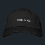 Einfache Schwarze Benutzerdefiniert Hinzufügen Ihr Bestickte Baseballkappe<br><div class="desc">Einfache Schwarze Benutzerdefiniert Hinzufügen Ihres Namens Elegante bestickte Baseballkappe</div>