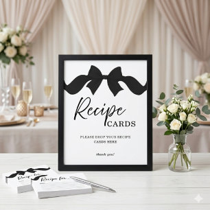 Einfache schwarze Bogen-Rezeptkarten Brautparty-Sc Poster