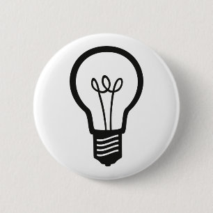 Einfache schwarze Glühbirne für viele kreative Ide Button