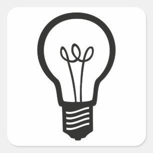 Einfache Schwarze Glühbirne für viele kreative Ide Quadratischer Aufkleber