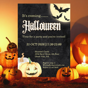 Einfache schwarze Gold Corporate Halloween-Party Einladung