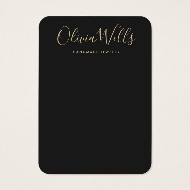 Einfache schwarze Gold-Script-Erinnerungs-Grafikka (Vorderseite)