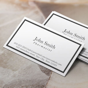 Einfache schwarze Grenzapotheker-Visitenkarte Visitenkarte