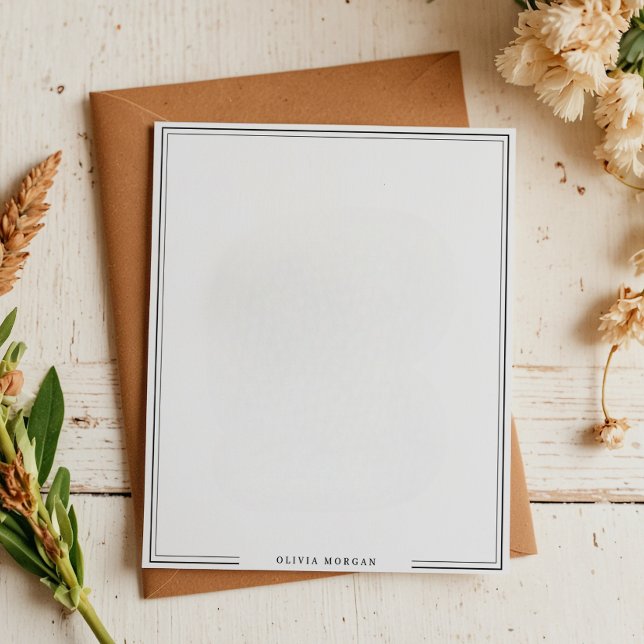 Einfache schwarze Grenze - Name Stationierung Notizblock (Von Creator hochgeladen)