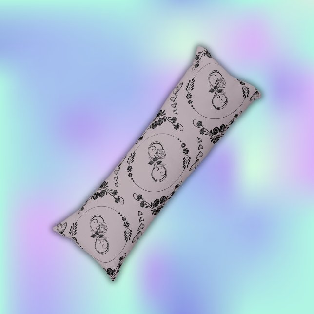 Einfache schwarze Herzen, Blumen, Unendlichkeit au Seitenschläferkissen (Von Creator hochgeladen)