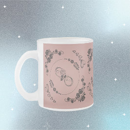 Einfache schwarze Herzen, Blüte, Unendlichkeit auf Mattglastasse