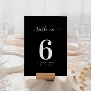 Einfache schwarze Hochzeitstischnummer in Vollton Tischnummer