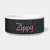 Einfache schwarze Imitate Leder Name Keramik Pet B