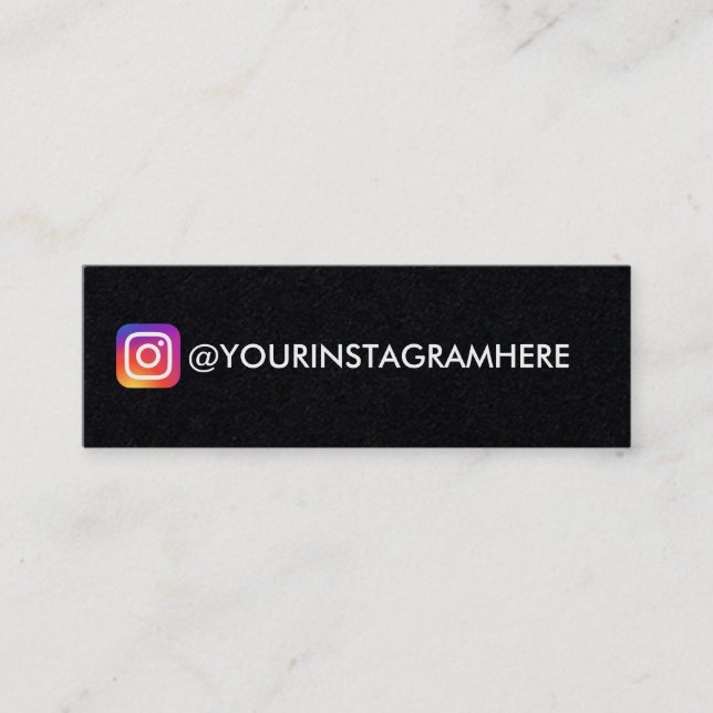Einfache Schwarze Instagramm Mini Visitenkarte (Vorderseite)