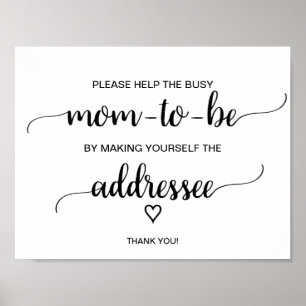 Einfache Schwarze Kalligrafie Adressezeichen Poster