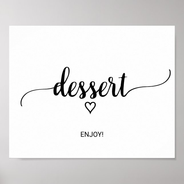 Einfache schwarze Kalligrafie Dessert-Zeichen Poster (Vorne)