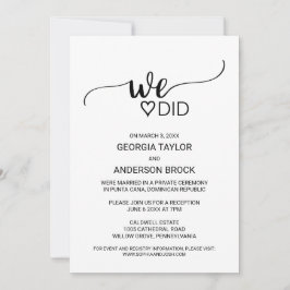 Einfache schwarze Kalligrafie, die wir gemacht hab Einladung