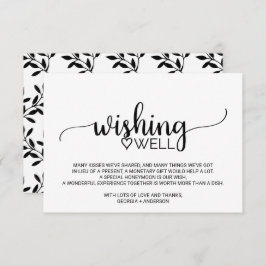 Einfache Schwarze Kalligrafie Hochzeit wünschend g Begleitkarte