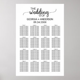 Einfache Schwarze Kalligrafie Hochzeitskarte Poster