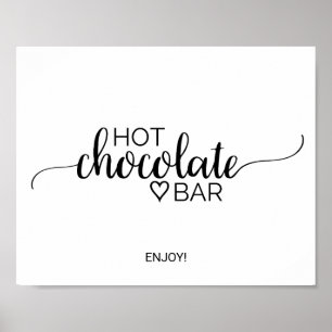 Einfache Schwarze Kalligrafie Hot Chocolate Bar Si Poster