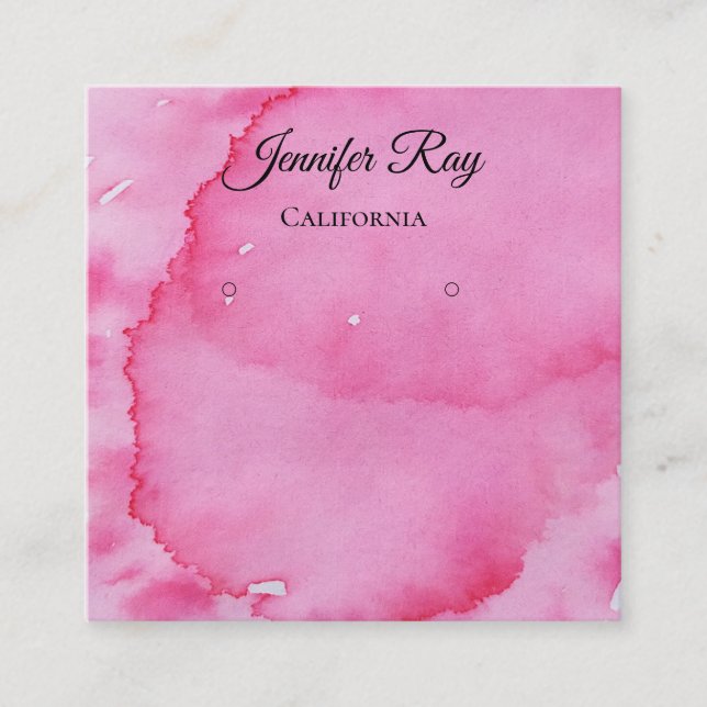 einfache schwarze Kalligrafie-Ohrsichtkarten Quadratische Visitenkarte (Vorderseite)