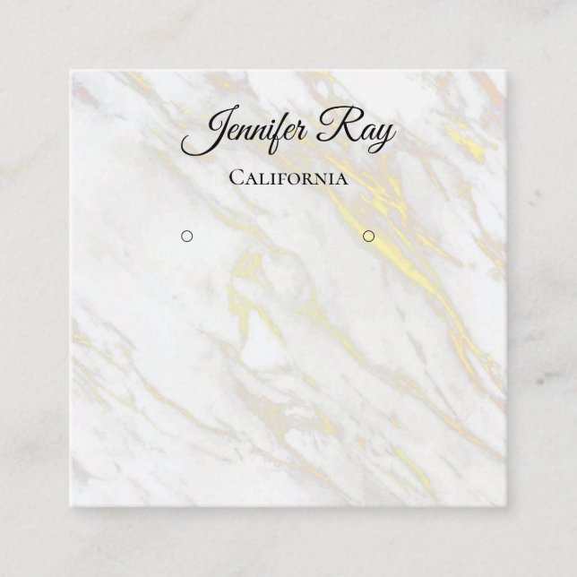 einfache schwarze Kalligrafie-Ohrsichtkarten Quadratische Visitenkarte (Vorderseite)