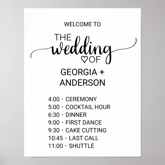 Einfache Schwarze Kalligrafie-Reihenfolge von Erei Poster (Vorne)