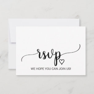 Einfache schwarze Kalligrafie Songwunsch RSVP-Kart RSVP Karte