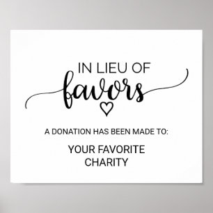 Einfache schwarze Kalligraphie anstelle von Favori Poster