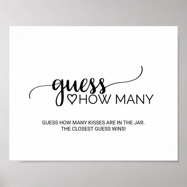 Einfache schwarze Kalligraphie: Wie viele Zeichen Poster (Vorne)