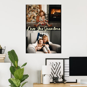 Einfache schwarze Liebe Sie Oma Custom Foto Poster