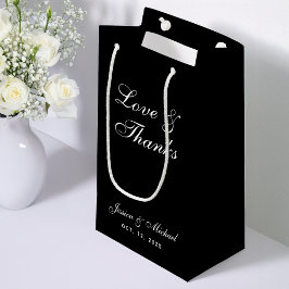 Einfache Schwarze Liebe und dank Kalligrafie Kleine Geschenktüte