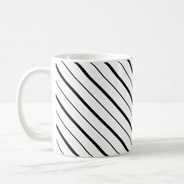Einfache schwarze Liniengeometrie Kaffeetasse (Links)