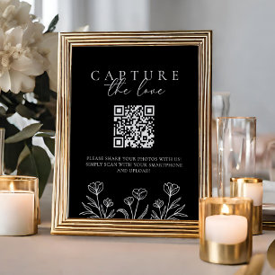 Einfache Schwarze Moderne Hochzeit erobern das Zei Poster