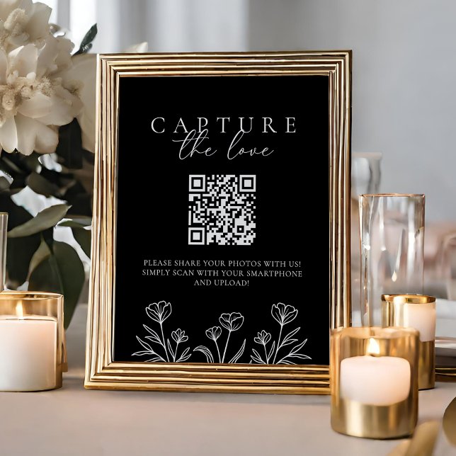 Einfache Schwarze Moderne Hochzeit erobern das Zei Poster (Von Creator hochgeladen)