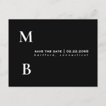 Einfache Schwarze Monografie speichern das Datum