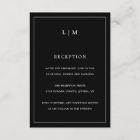 Einfache Schwarze Monogramm Elegante Hochzeit