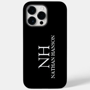 Einfache Schwarze Monogramm modern Case-Mate iPhone 14 Pro Max Hülle