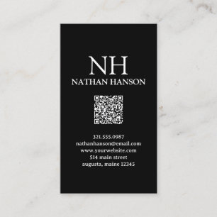 Einfache Schwarze Monogramm modern Visitenkarte