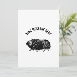 Einfache schwarze Muskox Zeichnend Einladung