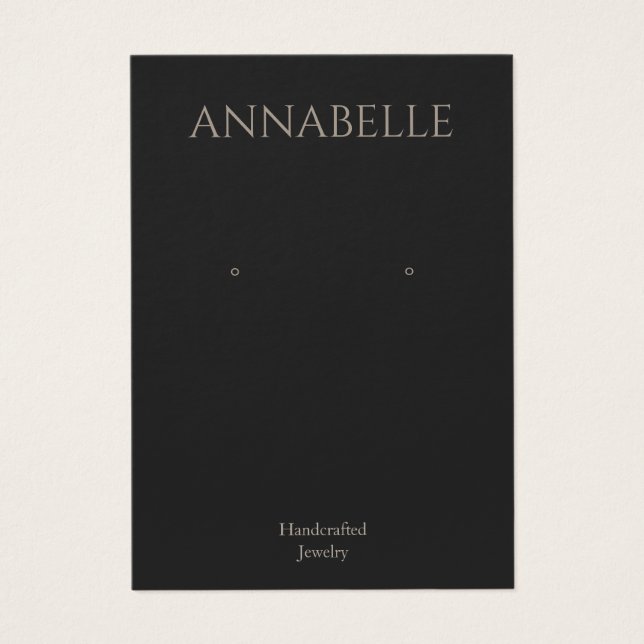 Einfache Schwarze Ohrkarte (Vorderseite)