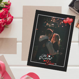 Einfache Schwarze Paare Foto Ferienkarte Dankeskarte